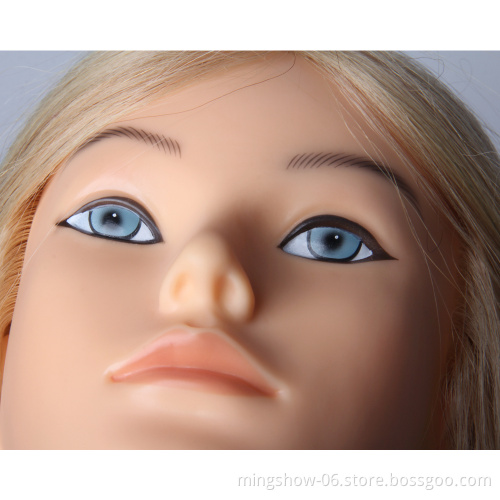 Mingshow Manikin Head Doll Practice Beauty School Mannequin Head For Hairdressing Doll Heads With Natural Hair Mannequin